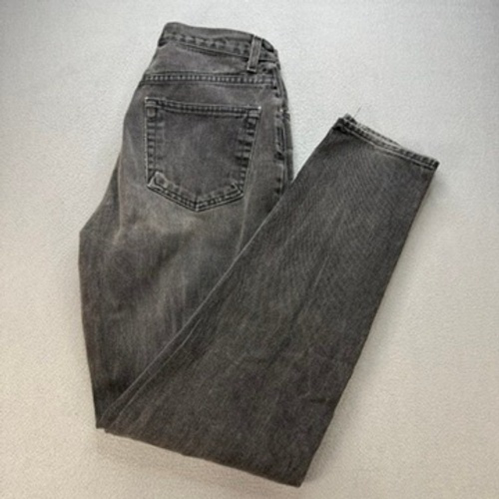 GAP Classic Fit Jeans Straight Leg Size 12 Long Faded Black High Rise Denim 90s